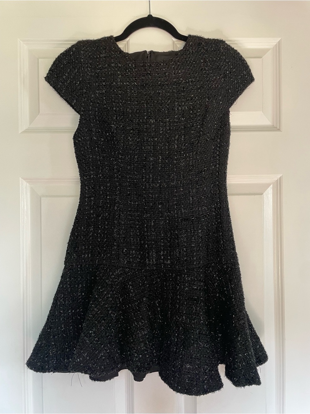 DO+BE Black Textured Flared Mini Dress